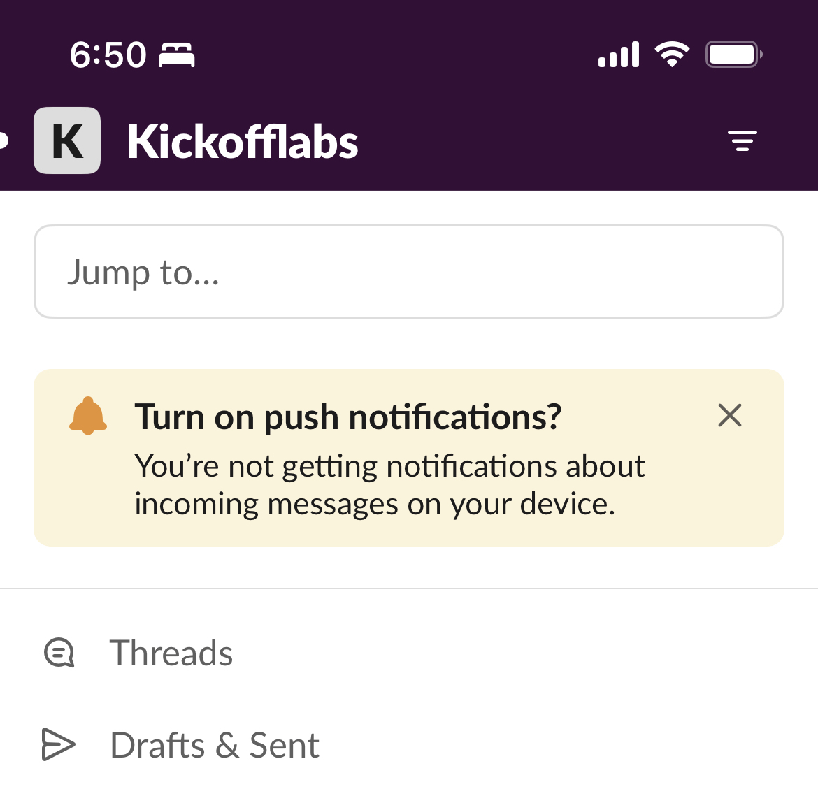 Slack reminds me I turned off all notification.  